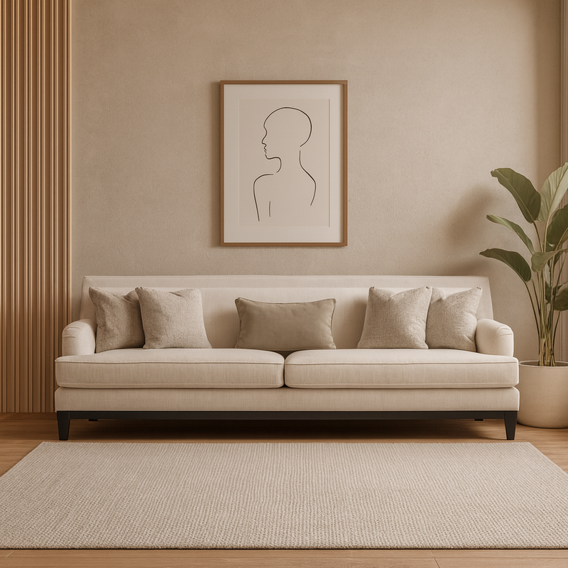 كنبة رومانية كاي بلون بيج تتسع لخمس أشخاص