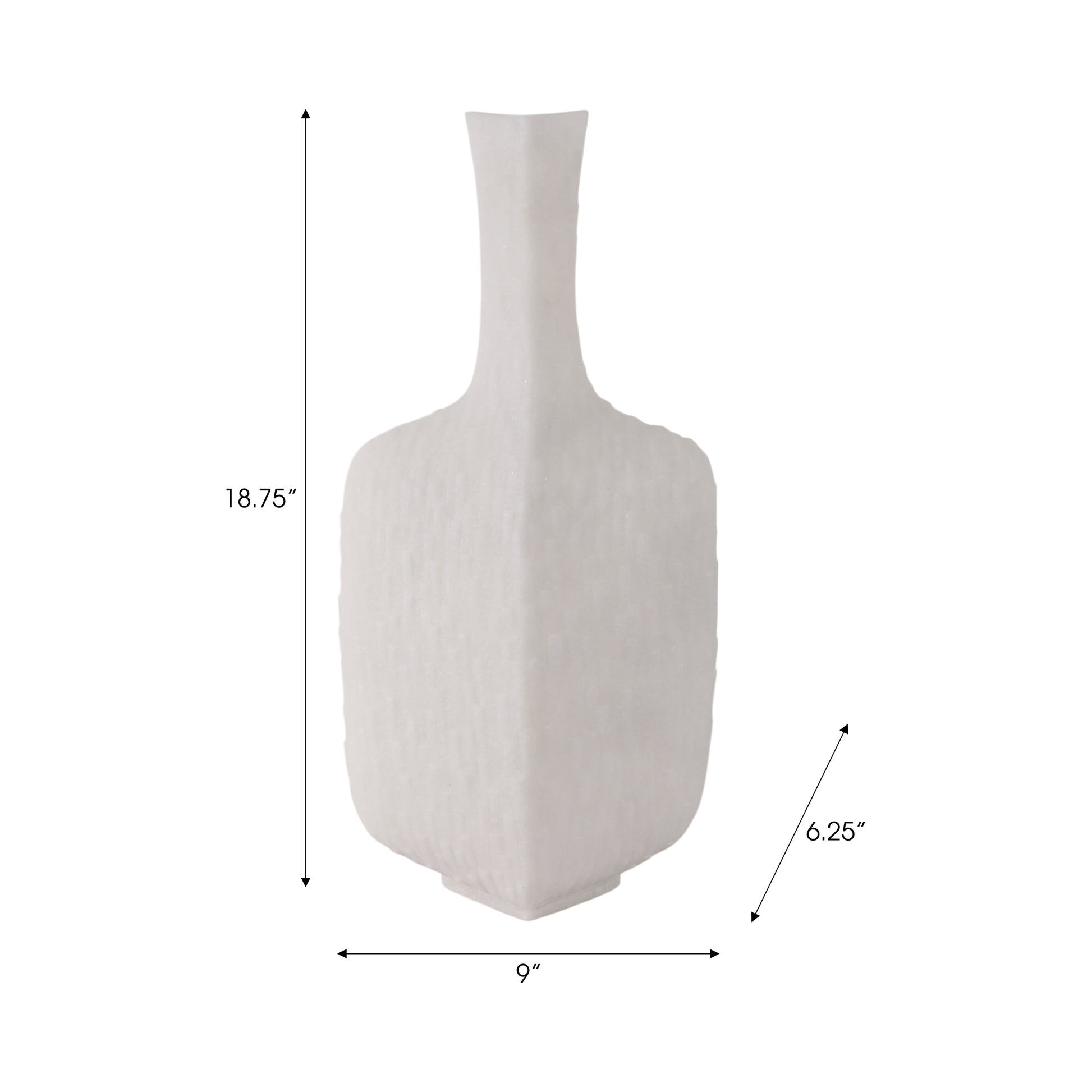 مزهرية مورتسيل من الكوارتز والراتنج، باللون الأبيض Mortsel Quartz Resin Vase, White