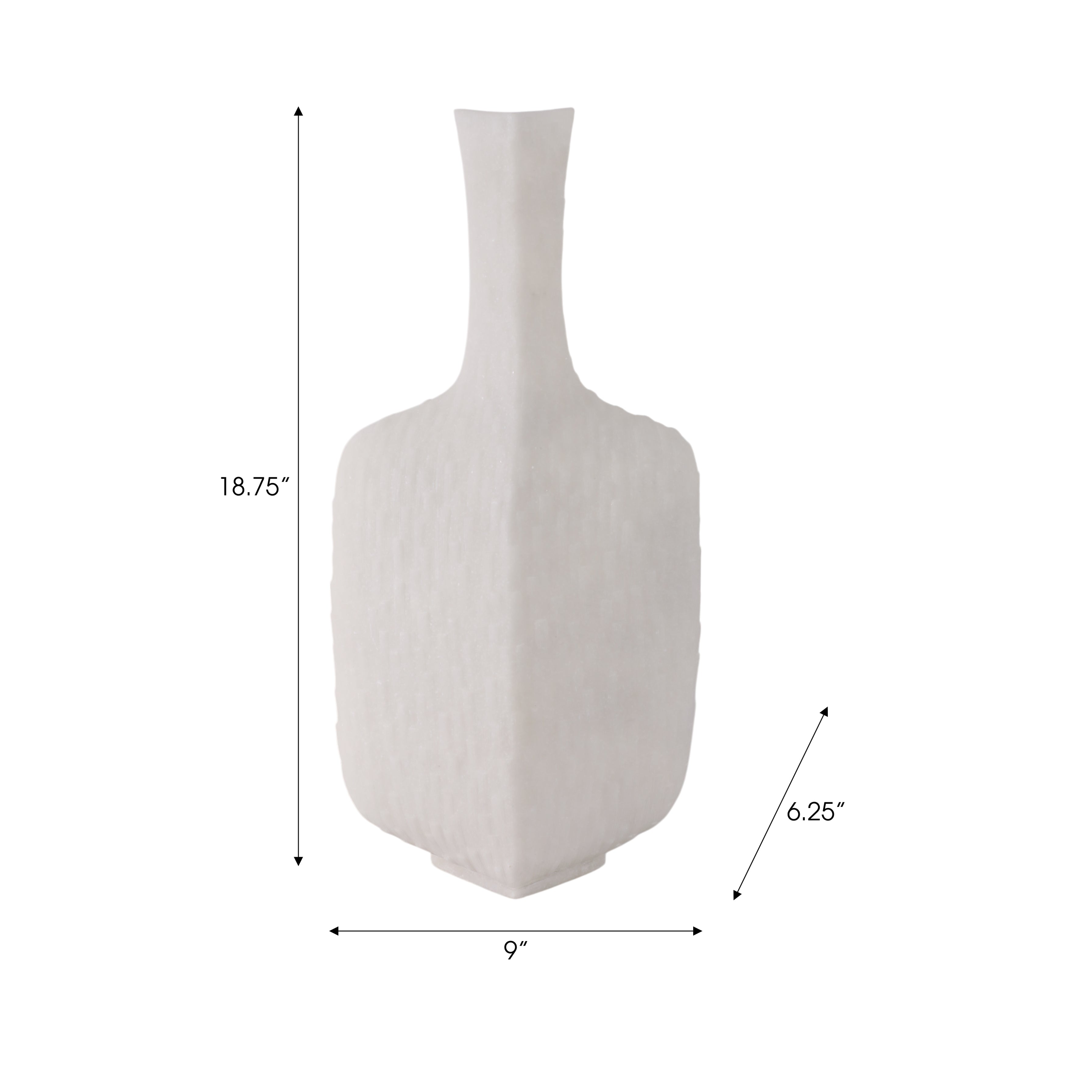 مزهرية مورتسيل من الكوارتز والراتنج، باللون الأبيض Mortsel Quartz Resin Vase, White