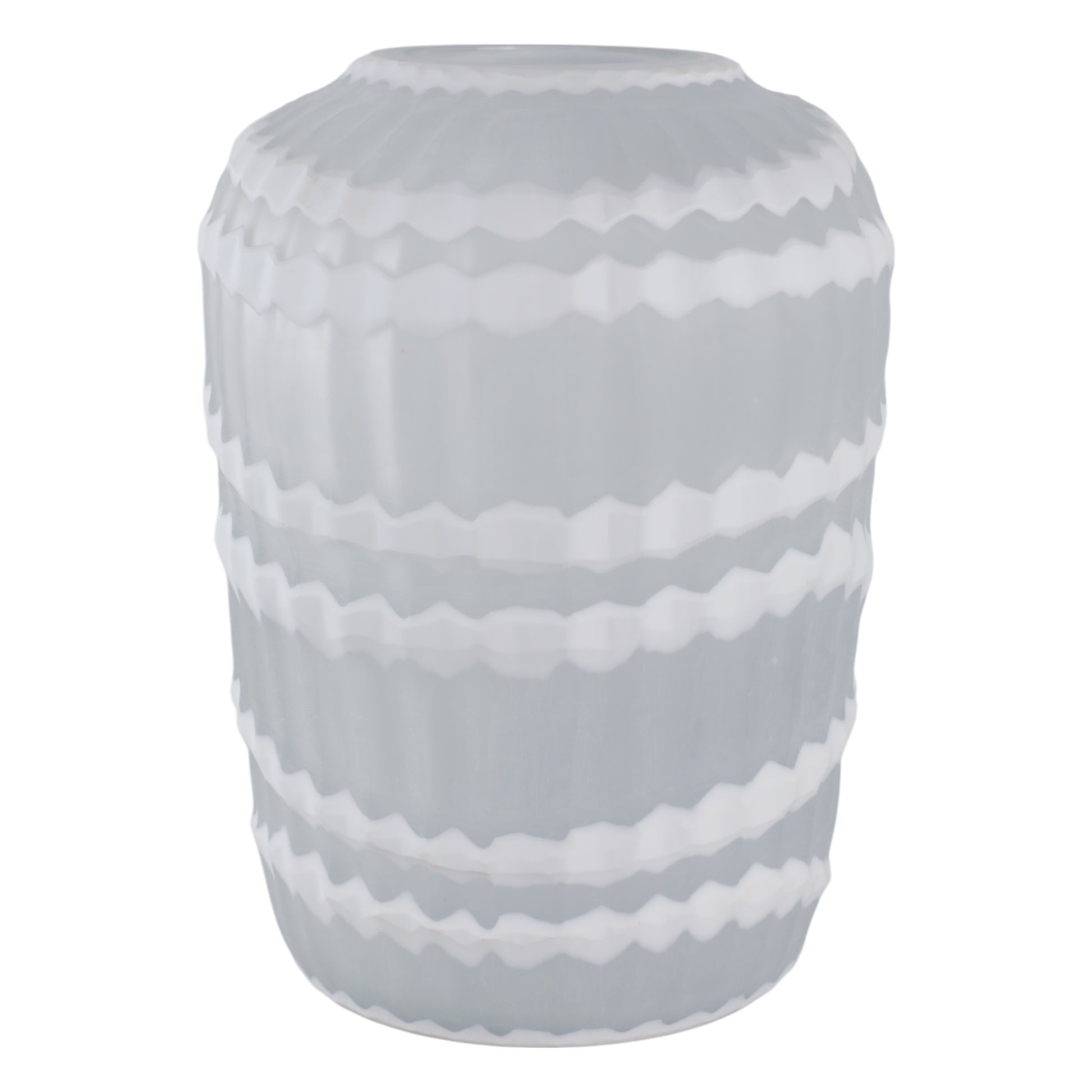 وورويك فاز بيضاء منحوتة من الزجاج Warwick White Carved Glass Vase