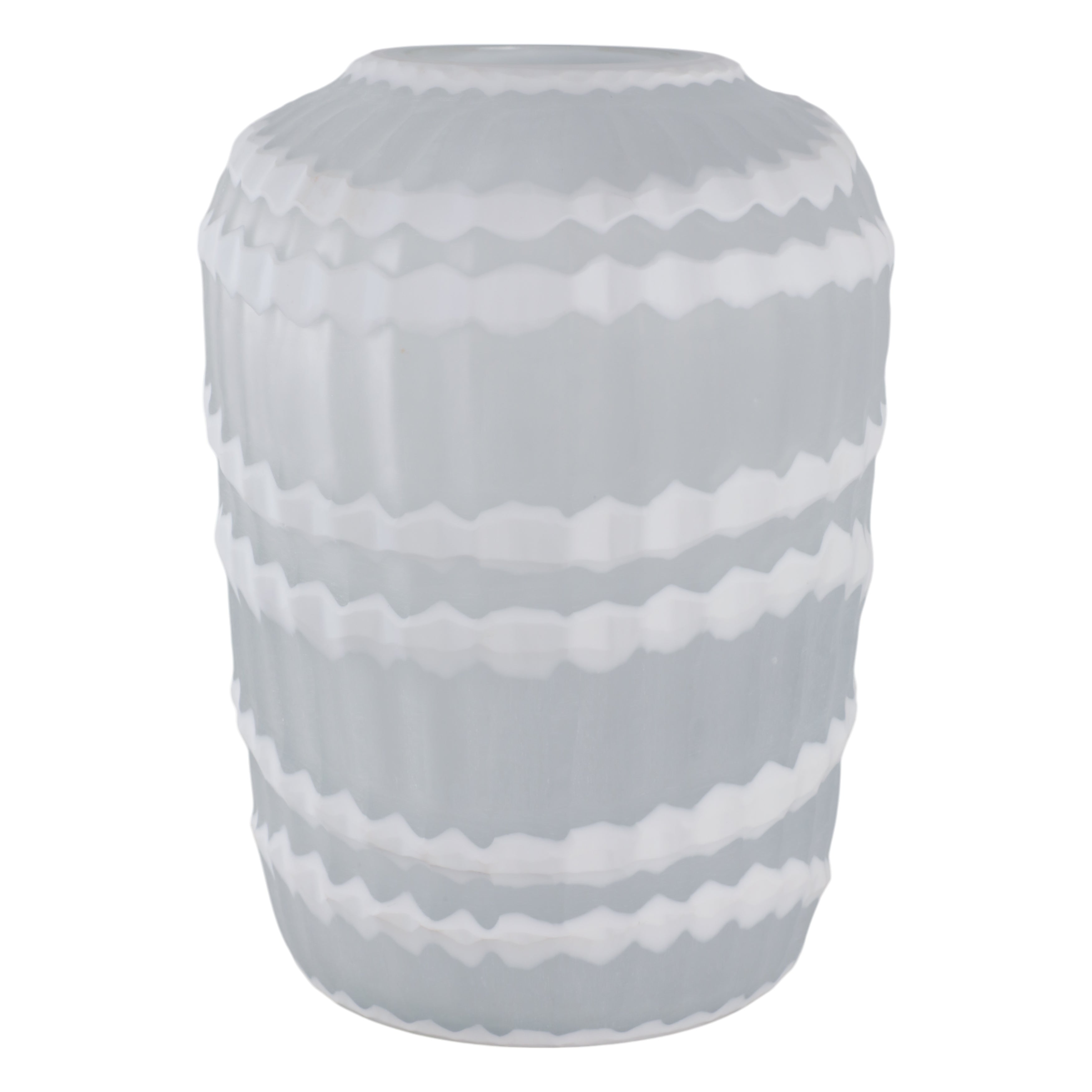 وورويك فاز بيضاء منحوتة من الزجاج Warwick White Carved Glass Vase