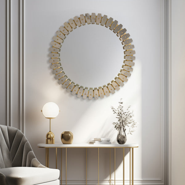 35X35 KEELY WHITE MARBLE TILE MIRROR