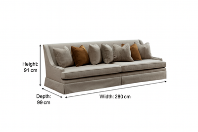 Classy By Noha Albabtain Skirted  Beige 4 Seater Sofa