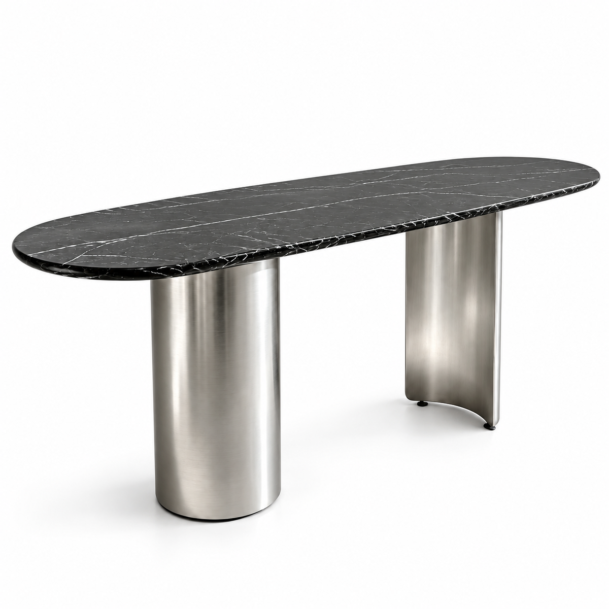 Twirl Black Silver Bar Table-152 Cm