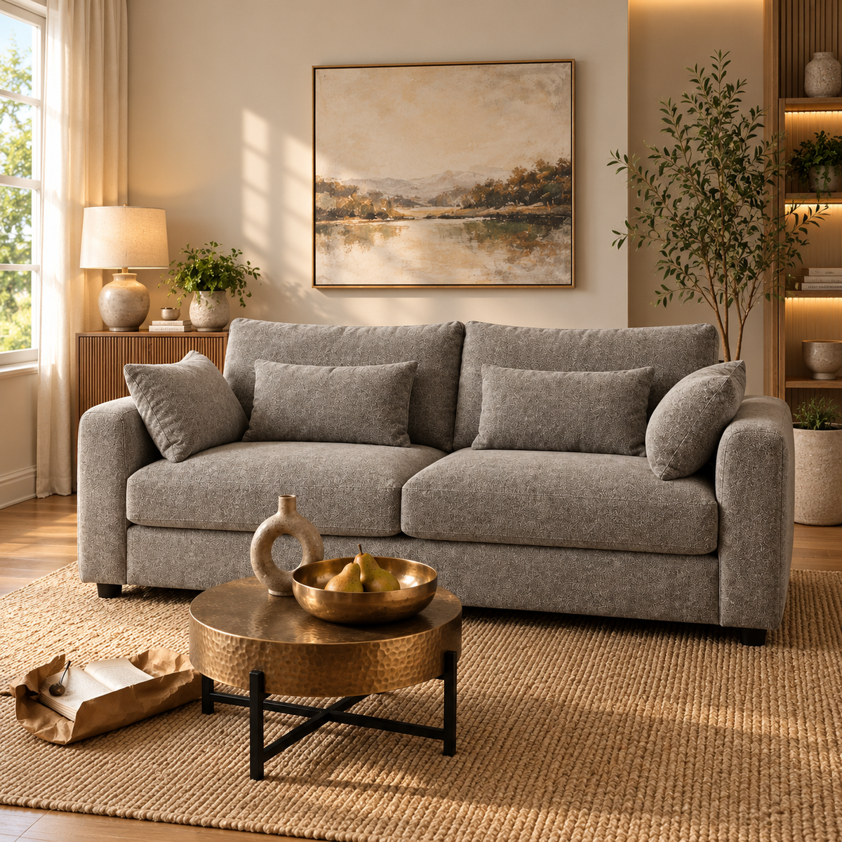 Terrona Rust Sofa 280cm - Gray