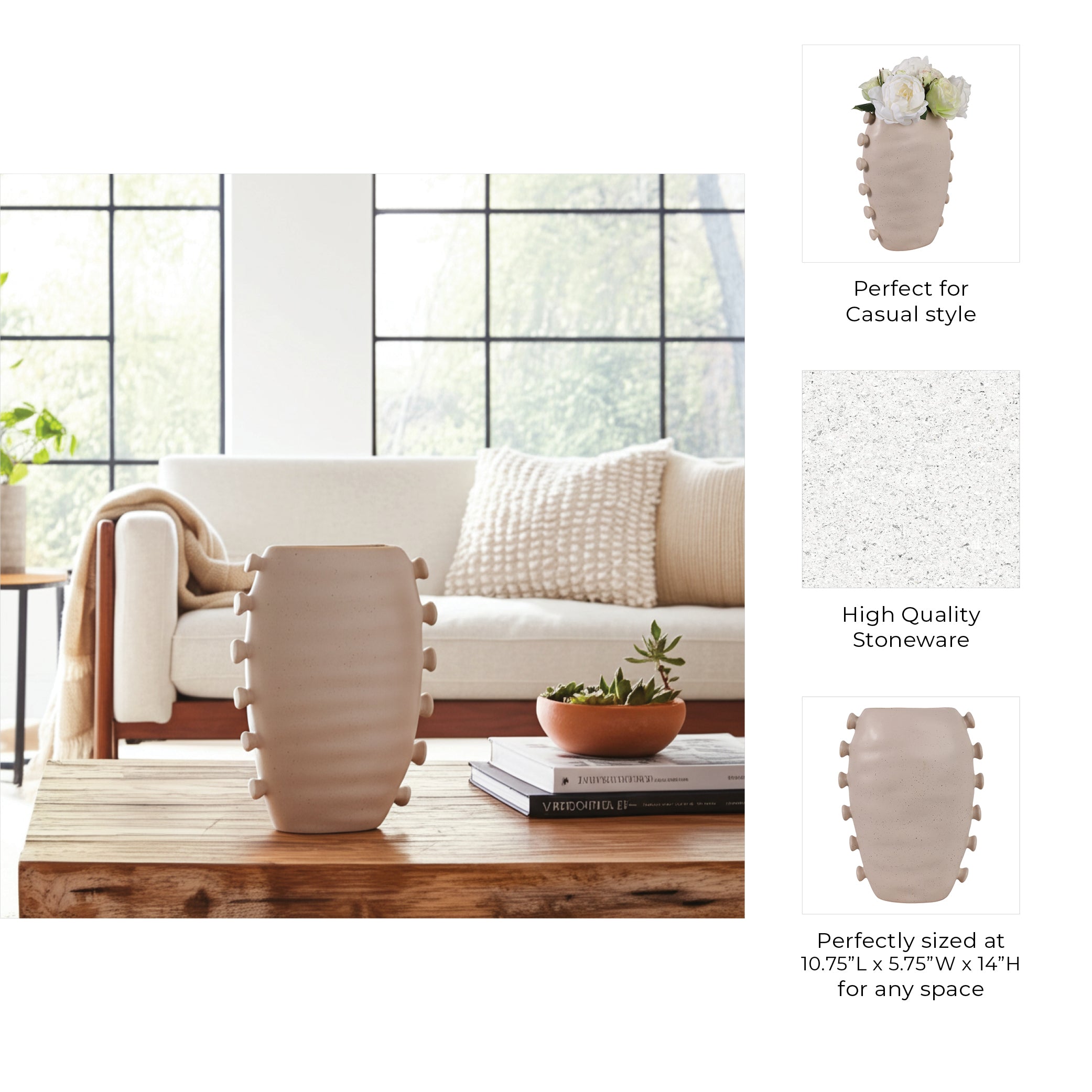 مزهرية ماريكوبا باللون الكريمي Maricopa Cream Vase