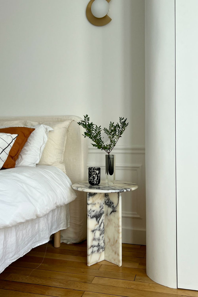 Royal | Coastal Breeze Side Table - Black & White - 40×45 cm