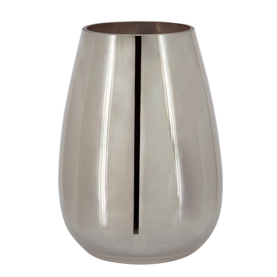 الزجاج المعدني المزهرية، فضي GLASS METALLIC VASE, SILVER