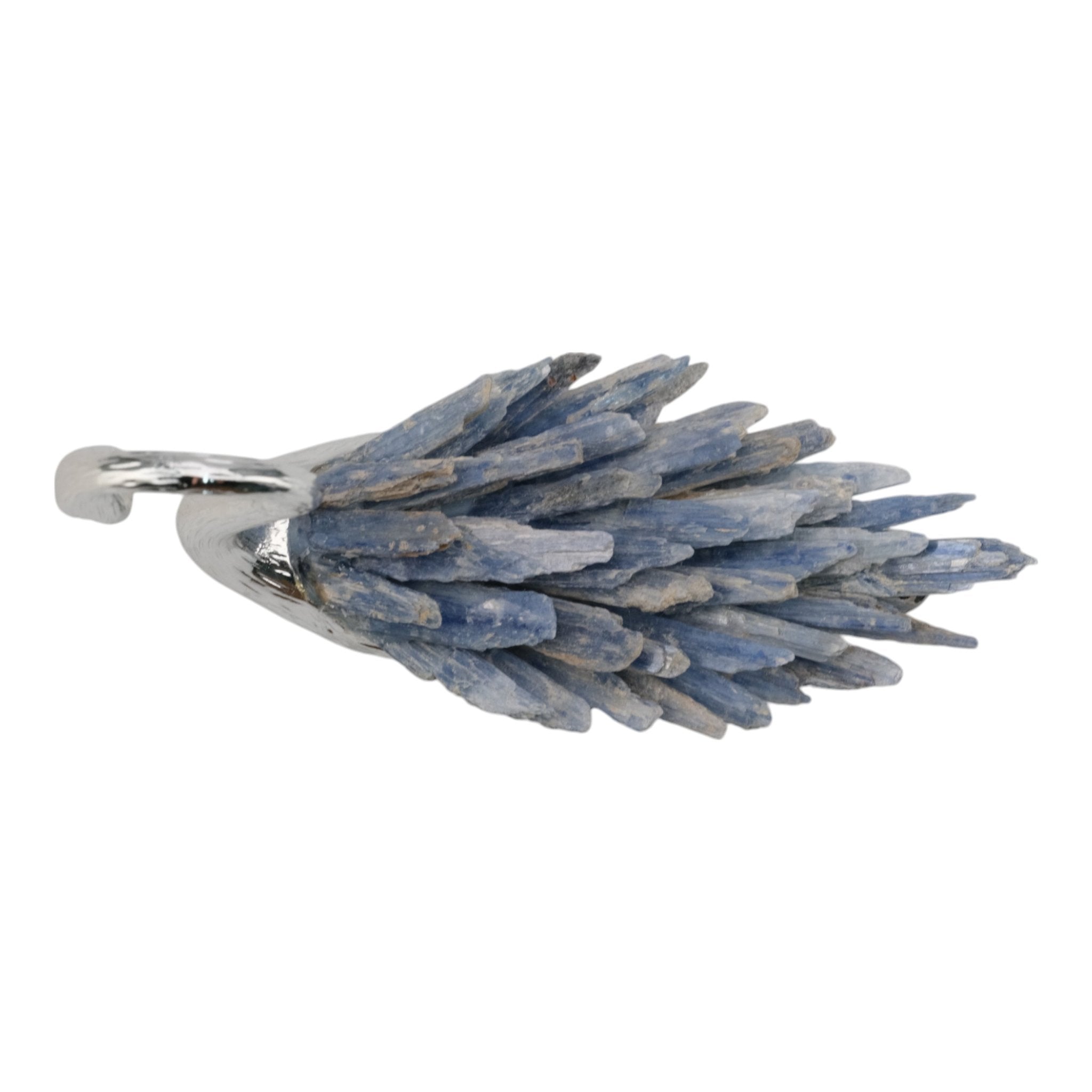 6"majesty Blue Kyanite Stone Sitting Metal Swan Table Decors| Sagebrook Home