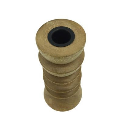 6x3" Wood Totem Taper Holder, Natural - Al Rugaib Furniture