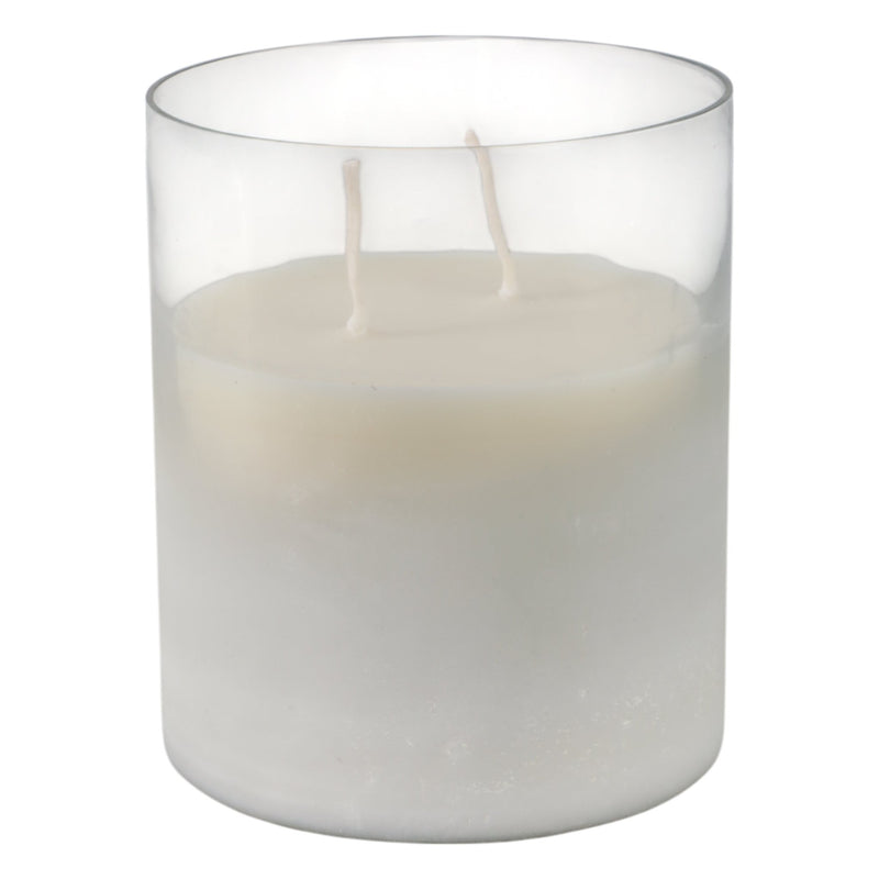 6x5" 34 Oz Jasmine Frosted Glass Candle, Clear - Al Rugaib Furniture