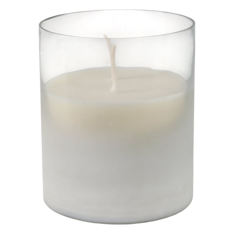 6x5" 34 Oz Jasmine Frosted Glass Candle, Clear - Al Rugaib Furniture