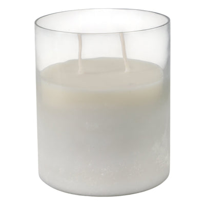 6x5" 34 Oz Jasmine Frosted Glass Candle, Clear - Al Rugaib Furniture