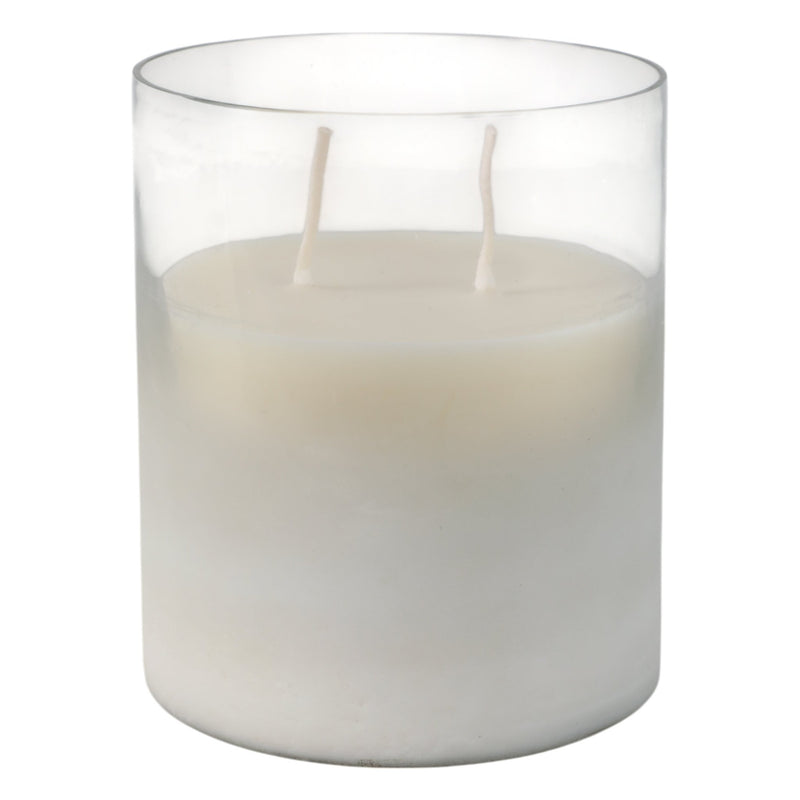 6x5" 34 Oz Jasmine Frosted Glass Candle, Clear - Al Rugaib Furniture