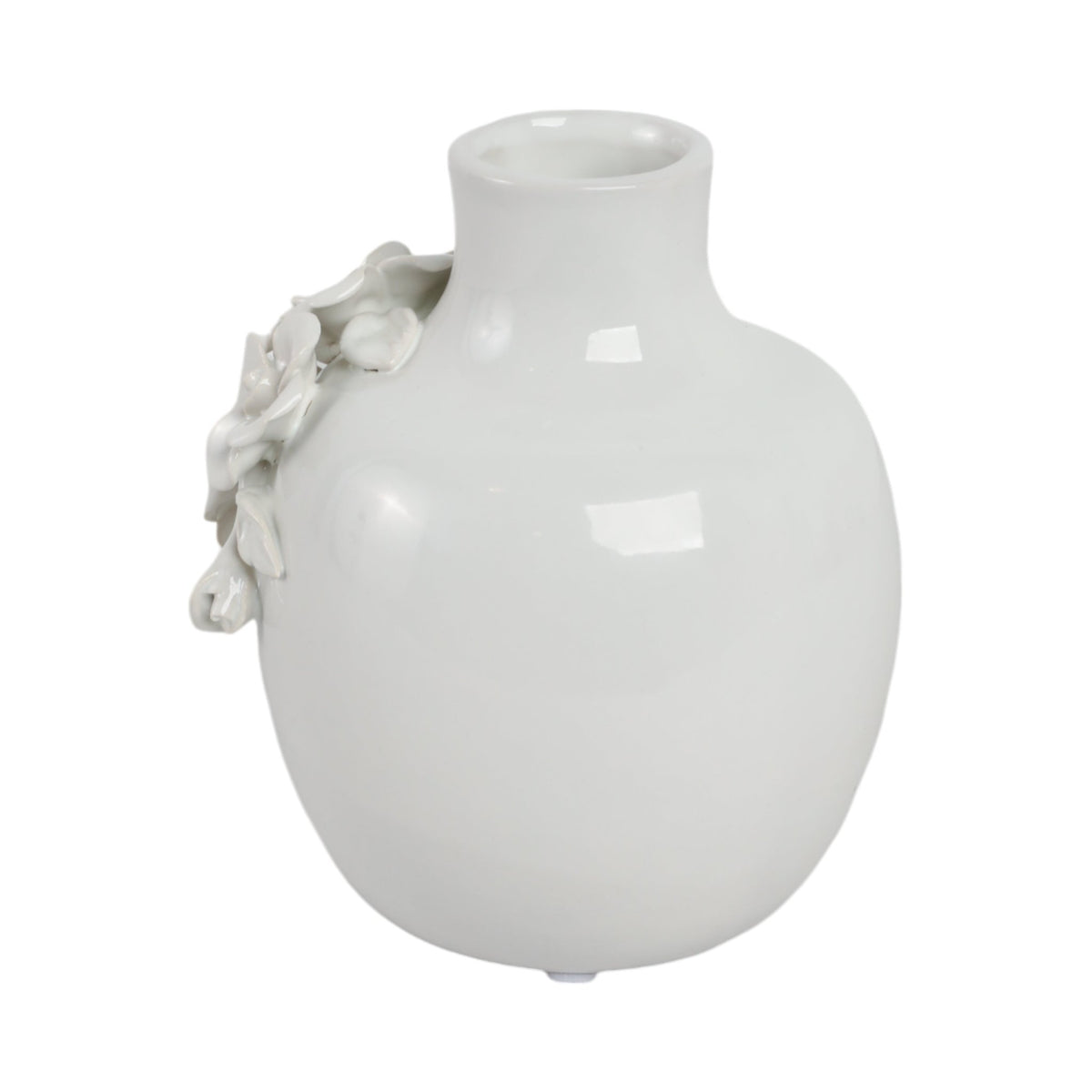 6x5" Rose Applique Bud Vase, Cream Vases and Jars| Sagebrook Home