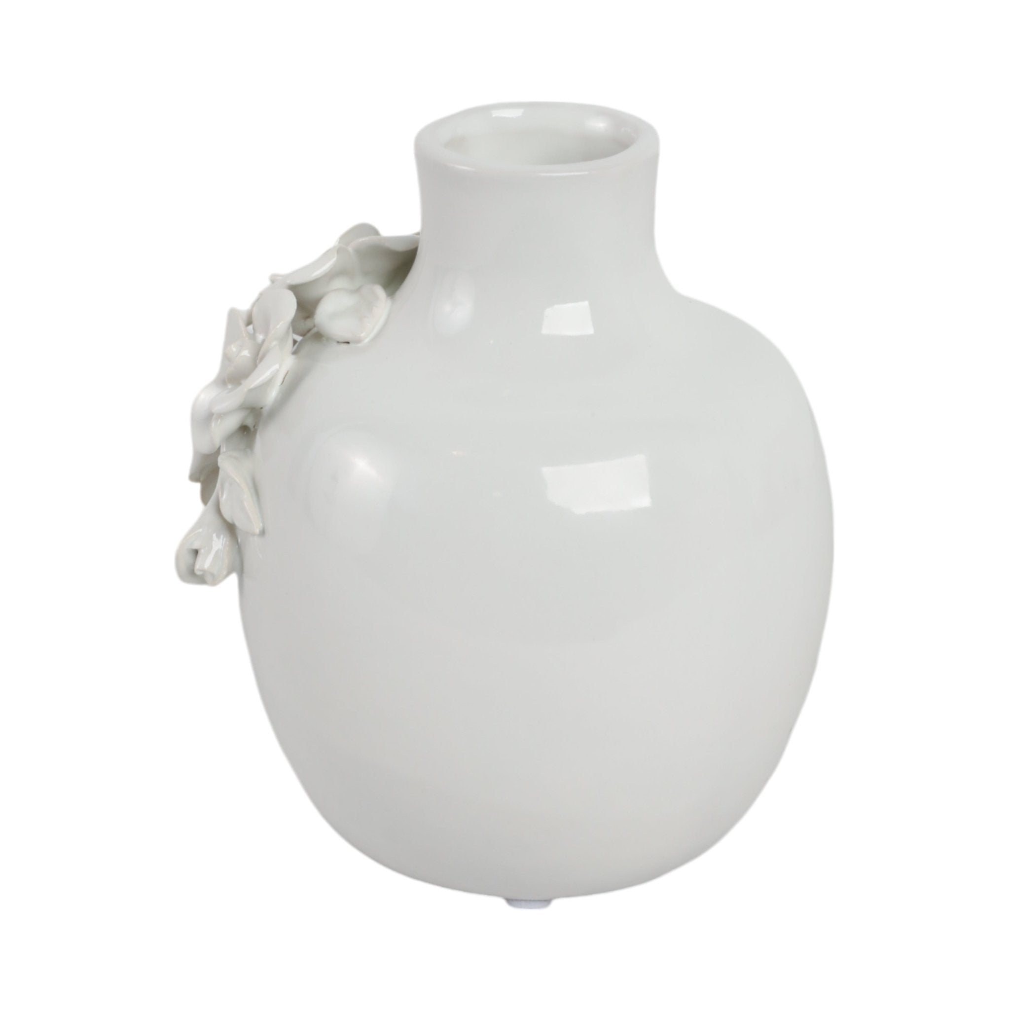 6x5" Rose Applique Bud Vase, Cream Vases and Jars| Sagebrook Home