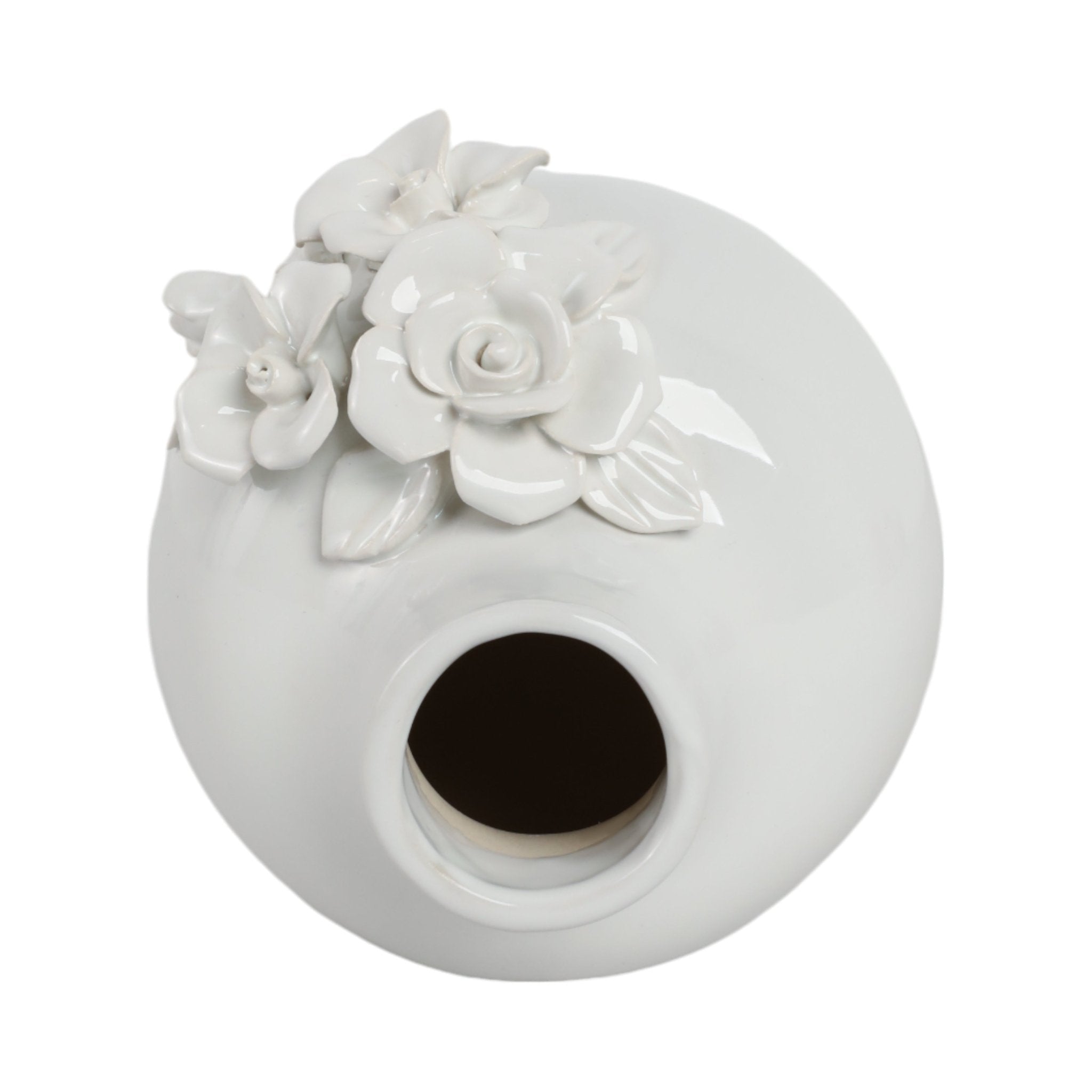 6x5" Rose Applique Bud Vase, Cream Vases and Jars| Sagebrook Home