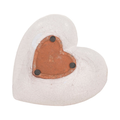 7" 11 Oz Sandalwood Heart Candle, White - Al Rugaib Furniture