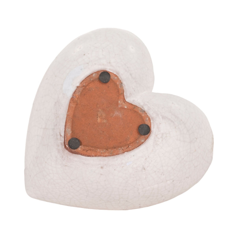 7" 11 Oz Sandalwood Heart Candle, White - Al Rugaib Furniture