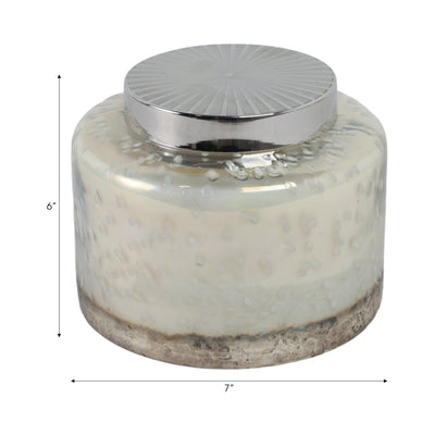 7" 71 Oz Lavender Speckle Lidded Candle, Lt Blue/s - Al Rugaib Furniture