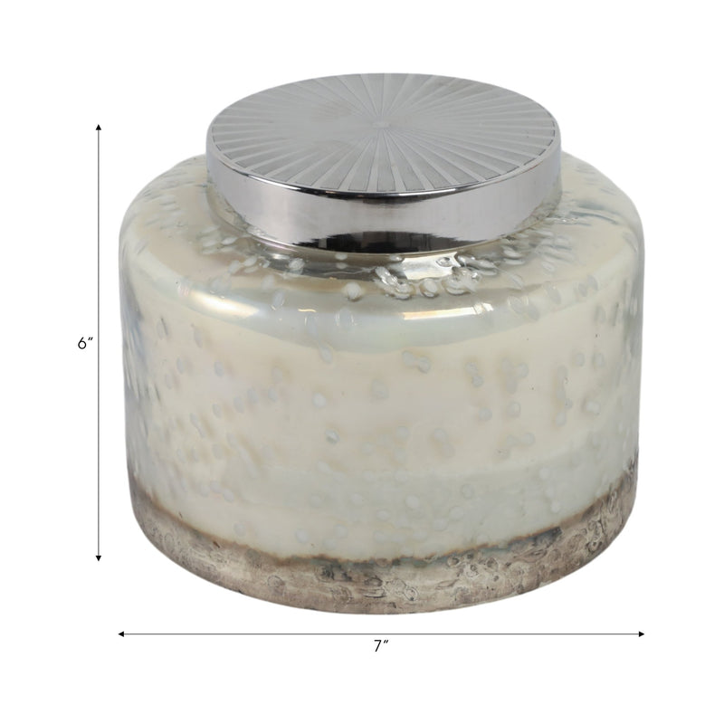 7" 71 Oz Lavender Speckle Lidded Candle, Lt Blue/s - Al Rugaib Furniture