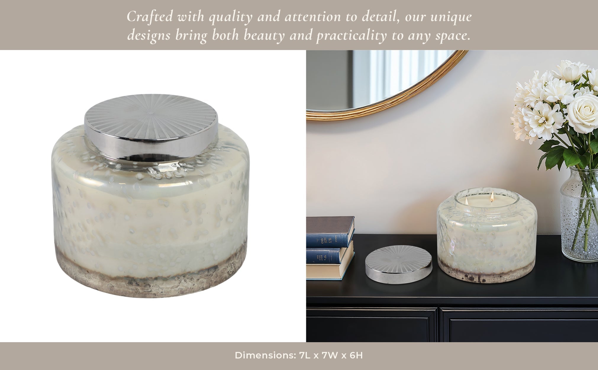 7" 71 Oz Lavender Speckle Lidded Candle, Lt Blue/s Candle Holders| Sagebrook Home