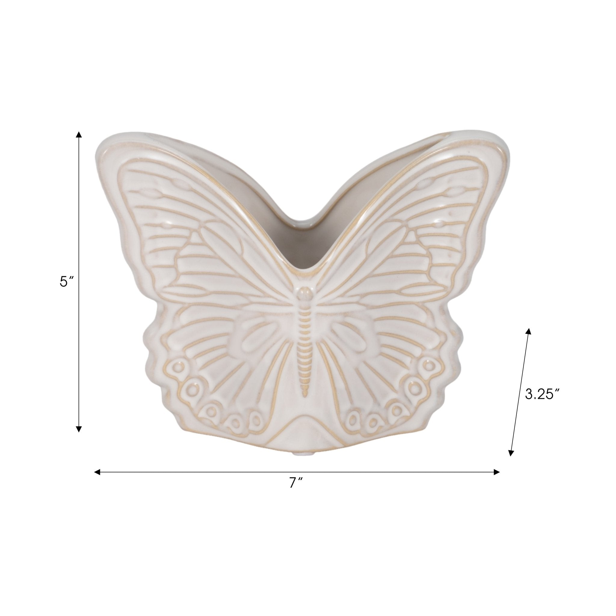 7" Butterfly Planter, Ivory Outdoor Planters| Sagebrook Home