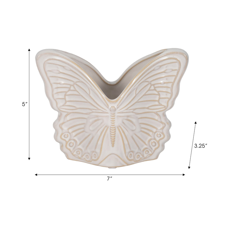 7" Butterfly Planter, Ivory - Al Rugaib Furniture