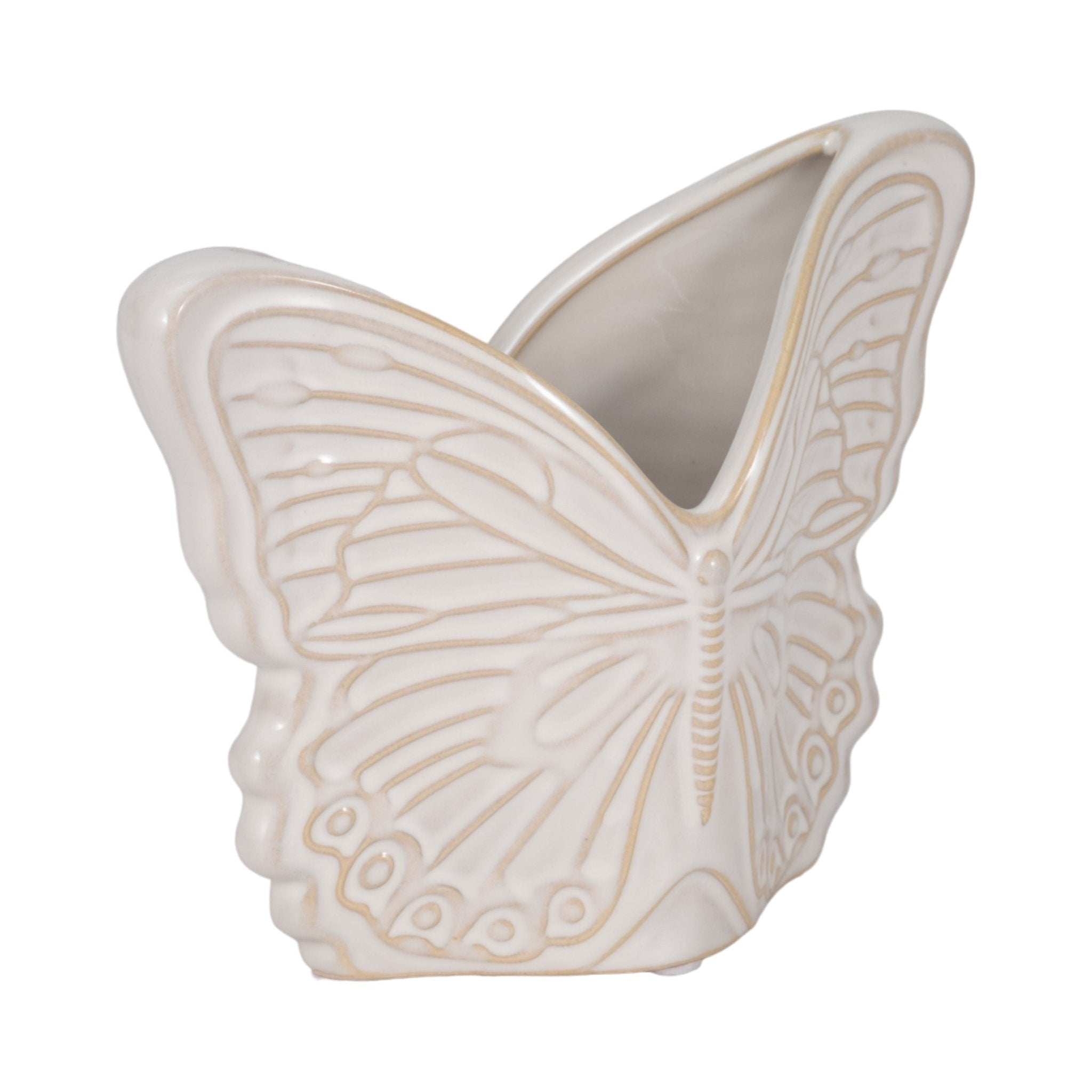 7" Butterfly Planter, Ivory Outdoor Planters| Sagebrook Home