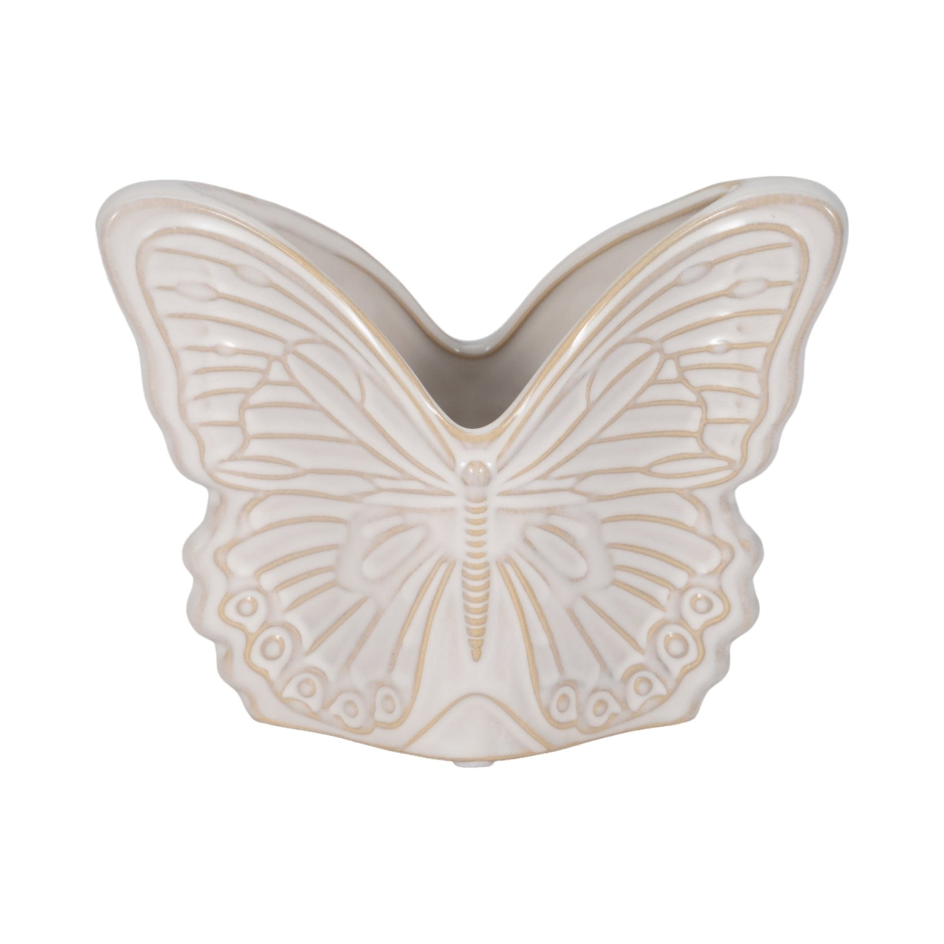 7" Butterfly Planter, Ivory Outdoor Planters| Sagebrook Home
