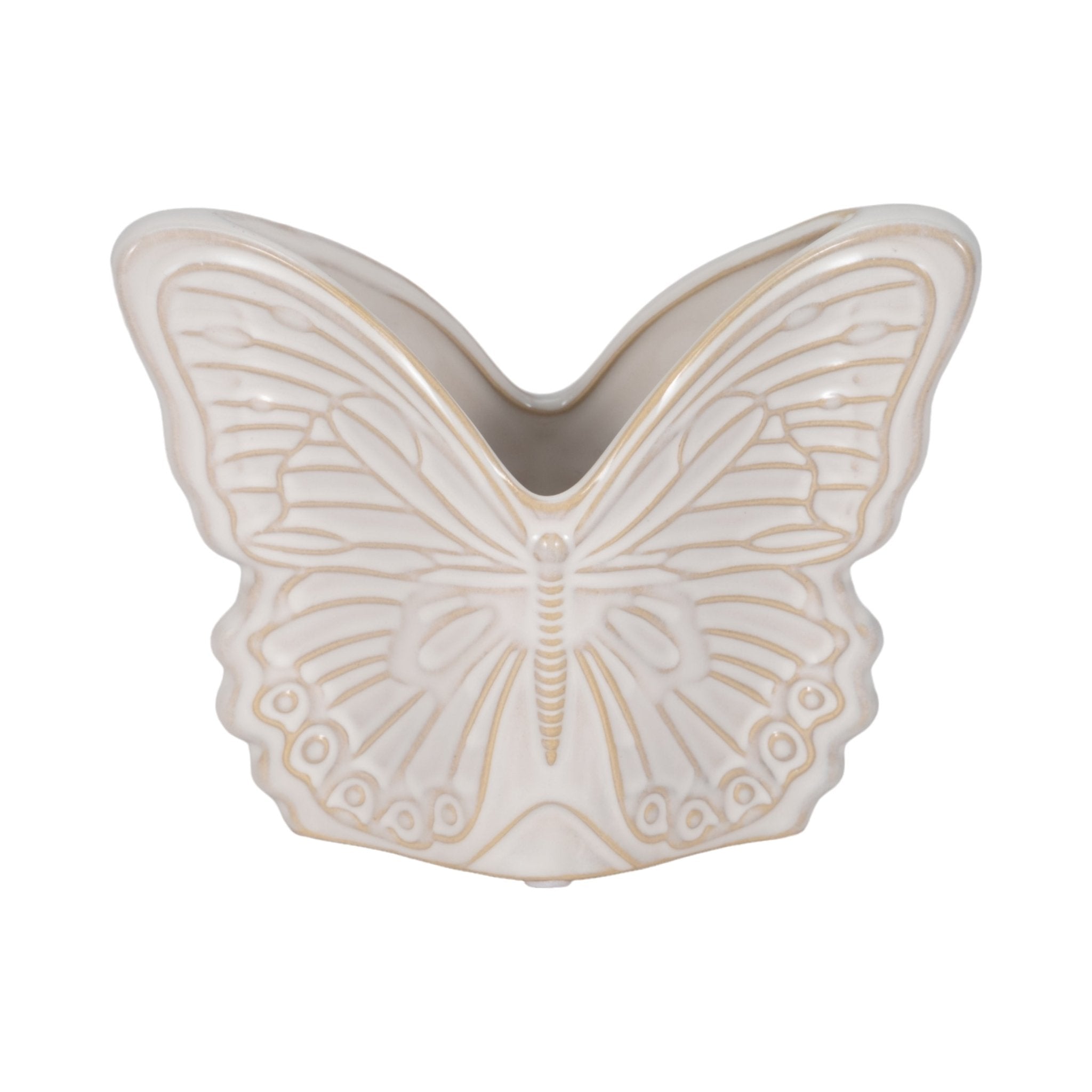 7" Butterfly Planter, Ivory Outdoor Planters| Sagebrook Home