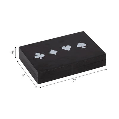 7" Cards & Dice Box, Black/white - Al Rugaib Furniture