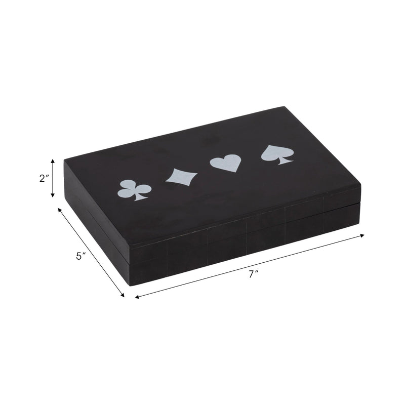 7" Cards & Dice Box, Black/white - Al Rugaib Furniture