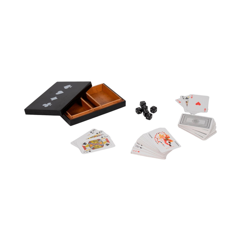 7" Cards & Dice Box, Black/white - Al Rugaib Furniture