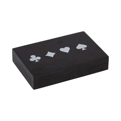 7" Cards & Dice Box, Black/white - Al Rugaib Furniture