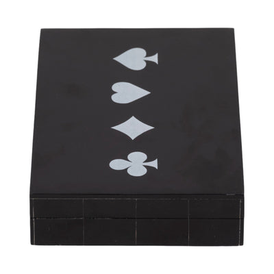 7" Cards & Dice Box, Black/white - Al Rugaib Furniture
