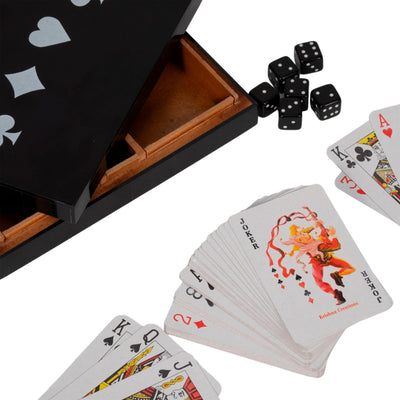 7" Cards & Dice Box, Black/white - Al Rugaib Furniture