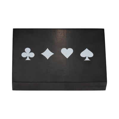 7" Cards & Dice Box, Black/white - Al Rugaib Furniture
