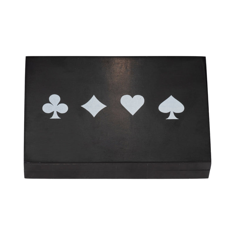 7" Cards & Dice Box, Black/white - Al Rugaib Furniture