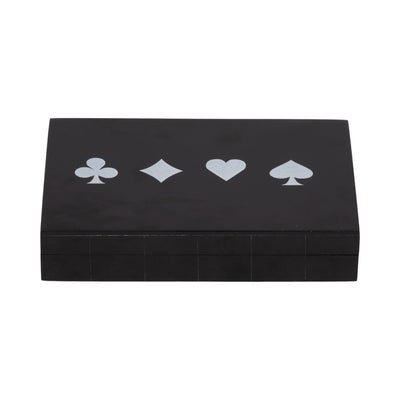 7" Cards & Dice Box, Black/white - Al Rugaib Furniture