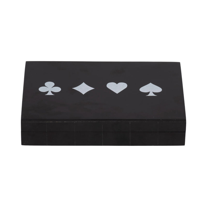7" Cards & Dice Box, Black/white - Al Rugaib Furniture