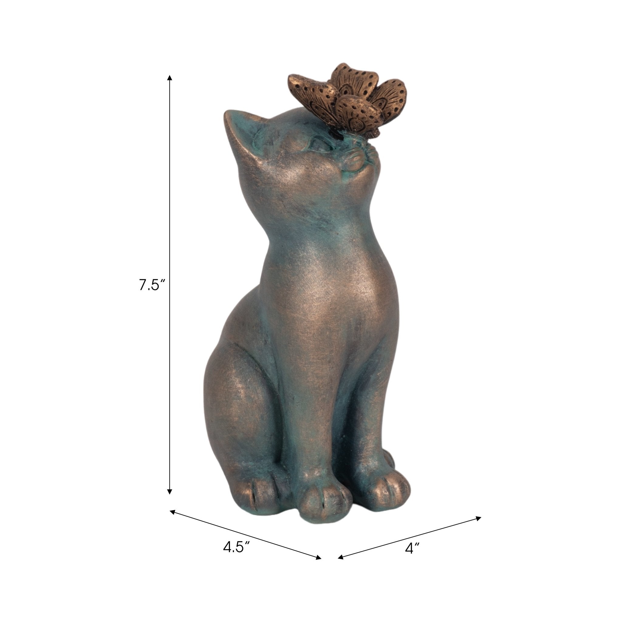 7" Cat With Butterfly On Nose, Multi Table Decors| Sagebrook Home