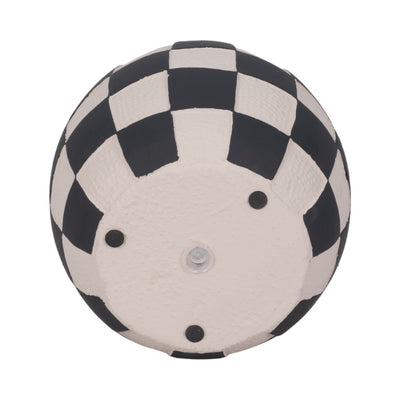 7" Checkerboard Rounded Planter, Black/white - Al Rugaib Furniture
