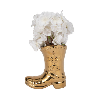 7" Cowboy Boot Vase, Gold - Al Rugaib Furniture
