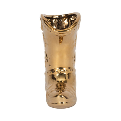 7" Cowboy Boot Vase, Gold - Al Rugaib Furniture