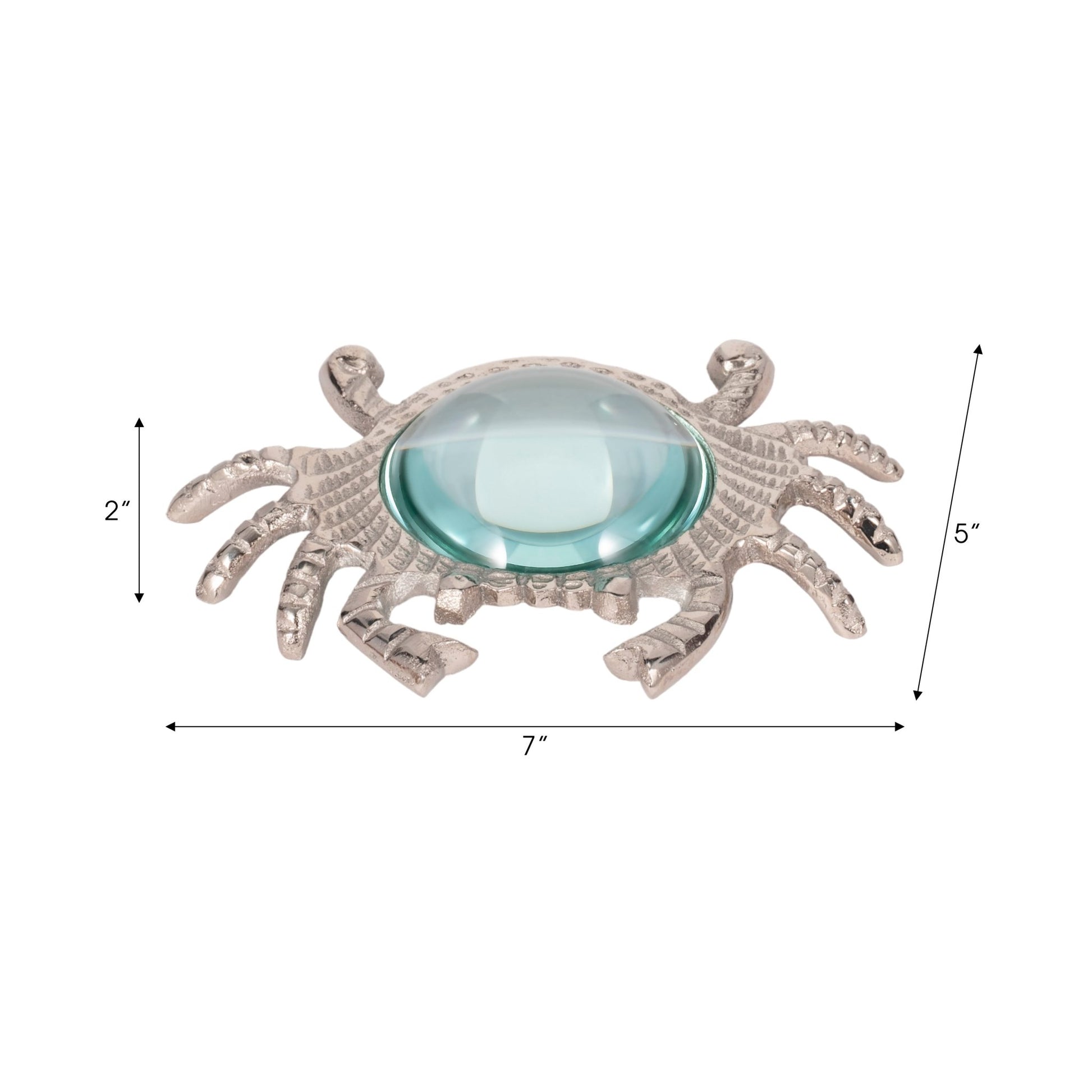 7" Crab Magnifying Glass, Silver Table Decors| Sagebrook Home