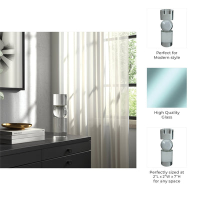 7" Crystal Candle Holder, Clear - Al Rugaib Furniture