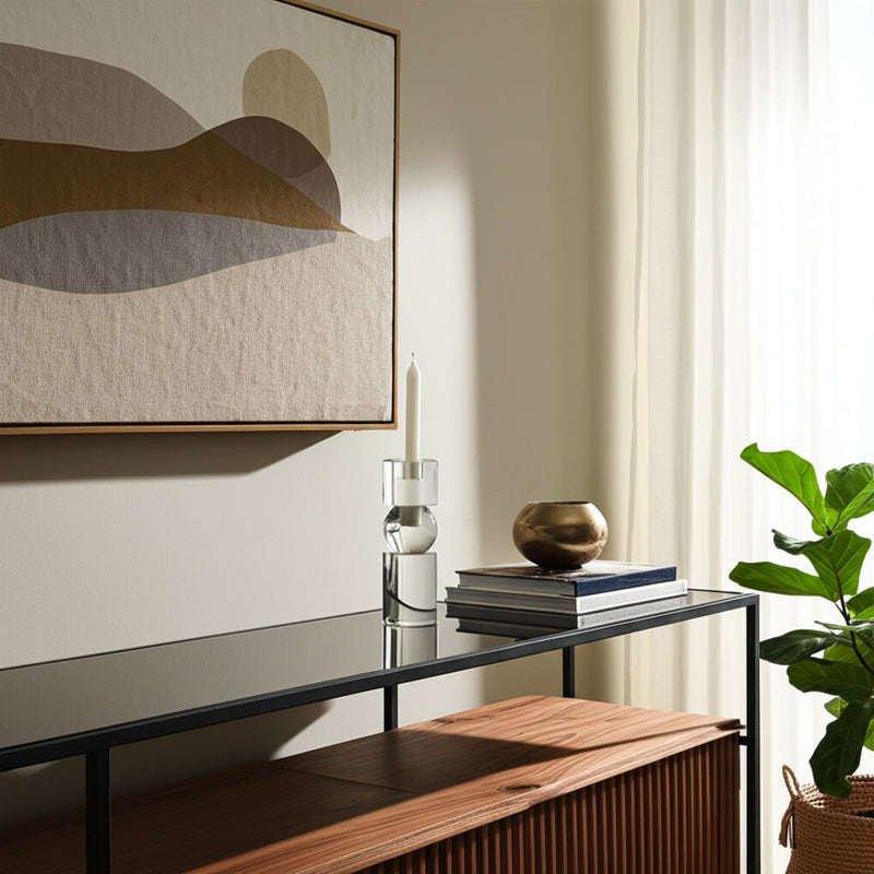 7" Crystal Candle Holder, Clear - Al Rugaib Furniture