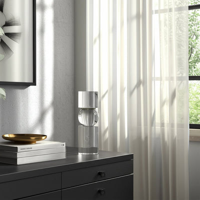 7" Crystal Candle Holder, Clear - Al Rugaib Furniture