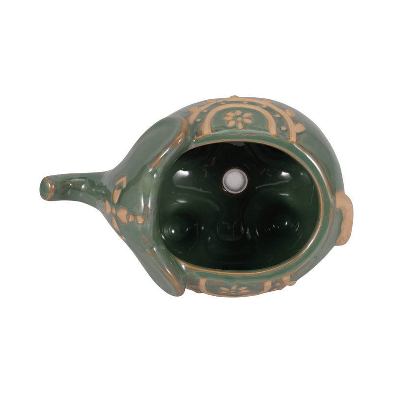 7" Elephant Planter, Green - Al Rugaib Furniture